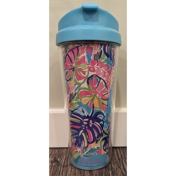 Lilly Pulitzer Palm Tropical Multicolor Travel Tumbler 16 Ounces - Picture 2 of 10